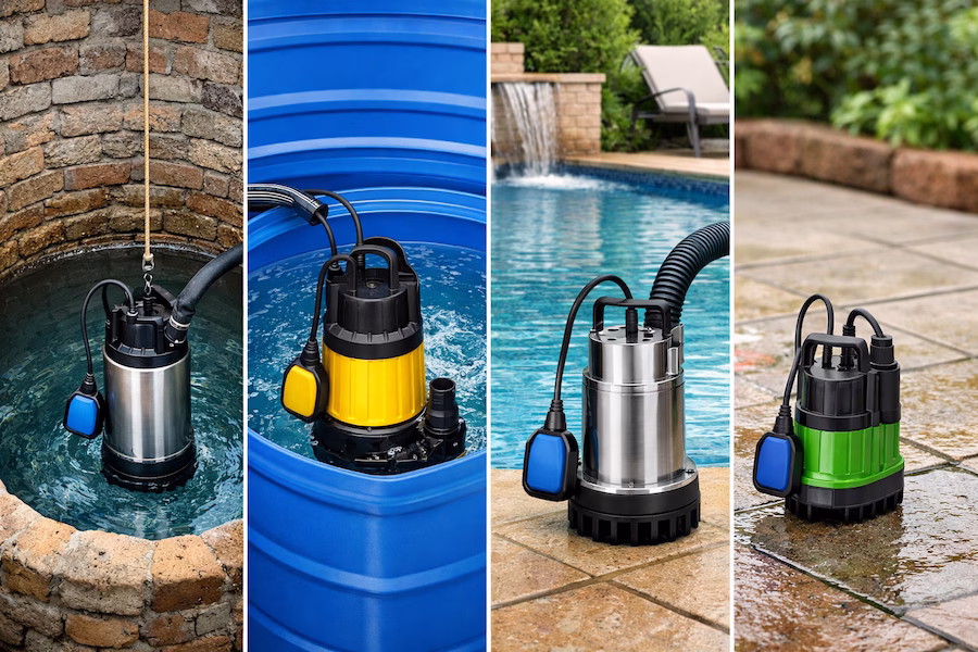 پمپ کفکش چیست؟ پمپ کف کش مستغرق داخل چاه، مخزن آب، استخر و محیط خانگی – نمایش کاربردهای پمپ کف‌کش